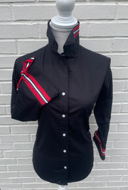 Ann Black w Black, White & Red Ribbon Tie Shirt (Ann19)