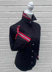 Ann Black w Black, White & Red Ribbon Tie Shirt (Ann19)