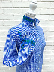 Audrey Royal Gingham Ribbon French Cuff Shirt (RFC37)