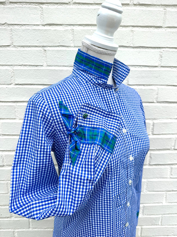 Audrey Royal Gingham Ribbon French Cuff Shirt (RFC37)