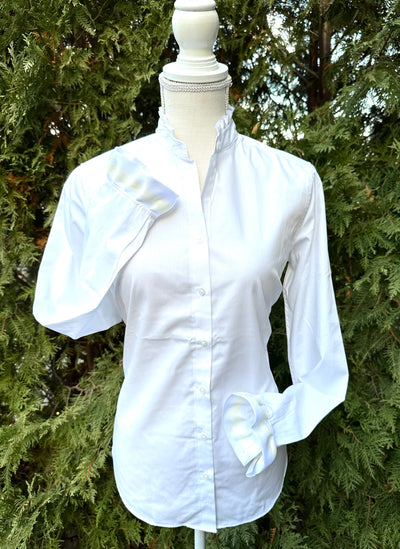 Dionne Ruffled Ribbon Shirt - (HR06)