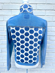 Stevie Denim Jacket - Denim w Blue Velvet Dots (ST10)