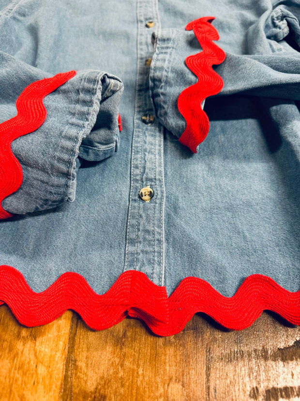 Bridget Ric Rac Shirt (RRDenim-Red)