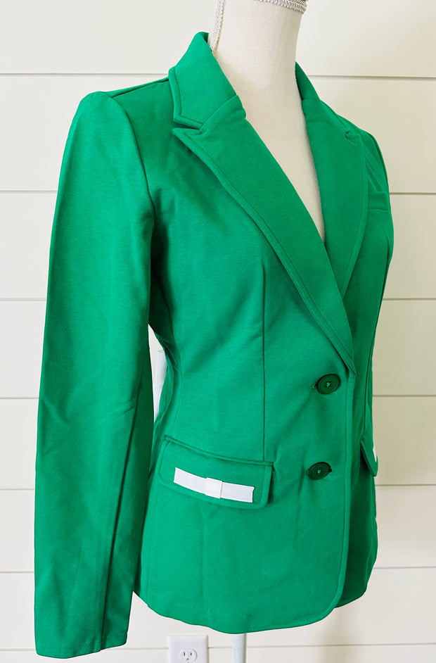 Naomi Bow Blazer - Green w White Ribbon (Naomi01)