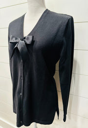 Eileen Cardigan - Black w Black Ribbon (Eileen01)