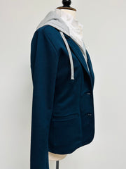 Tracey Hooded Blazer - Navy w Grey (HB04)