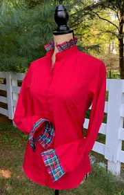 Dionne Holiday Plaid Ribbon Shirt - (HR02)