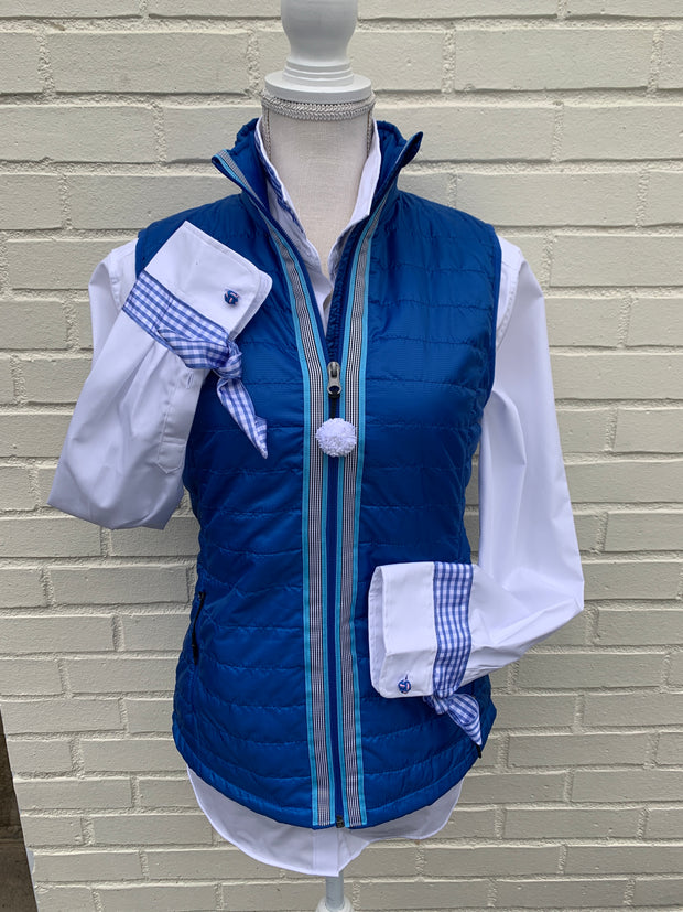 SALE - S ONLY - Maggie May Ribbon Puffer Vest (PF11) **FINAL SALE**