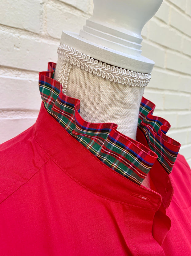 Dionne Holiday Plaid Ribbon Shirt - (HR02)