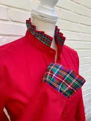 Dionne Holiday Plaid Ribbon Shirt - (HR02)